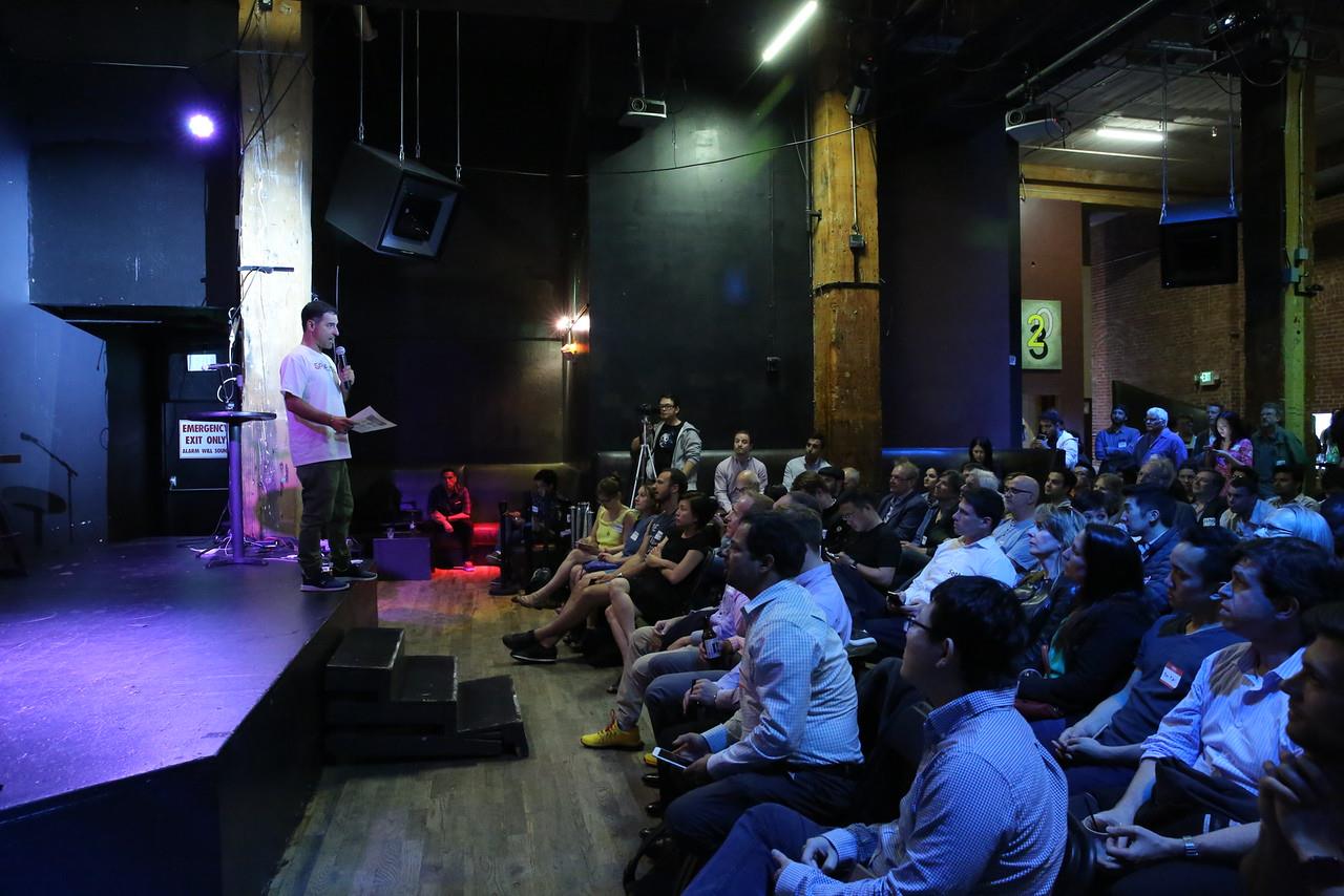 SF New Tech presenter on stage